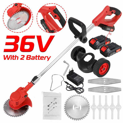 36V 1680W Double Wheel Electric Lawn Mower Cordless Grass Trimmer - Aroflit