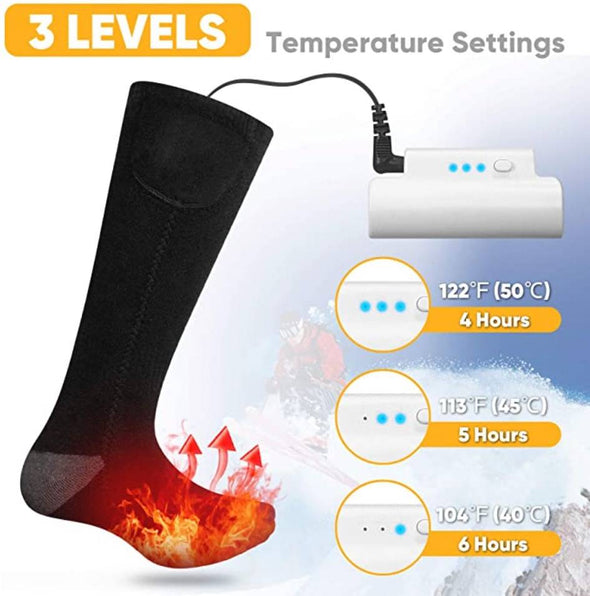 Rechargeable Electric Heated Socks, 3 Temperature Settings