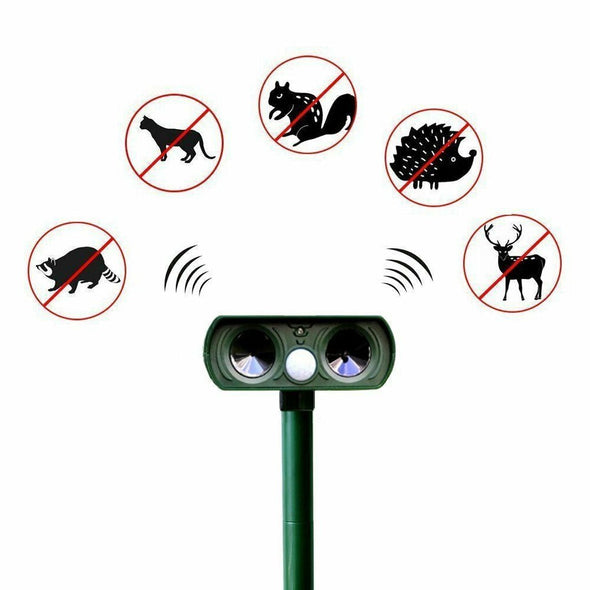 Solar Ultrasonic Animal Repeller, Motion Sensor & Waterproof Pest