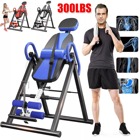300 LBS Gravity Inversion Table Adjustable Lumbar, Foldable Design