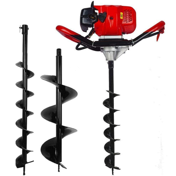 Powerful Gas-Powered Post Hole Auger Drill with Interchangeable Bits