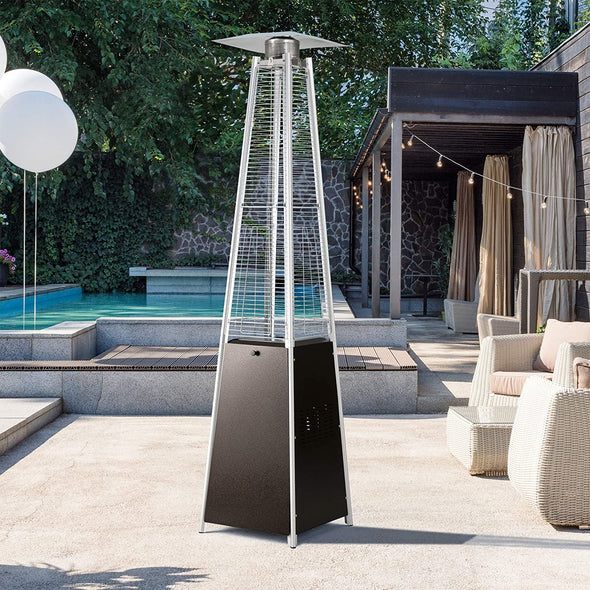 Lumix Outdoor Propane Patio Heater - Pyramid Gas Fire Pit & Heat Lamp