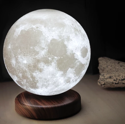 Magnetic Levitating Moon Lamp, Floating LED Light with 3D Design