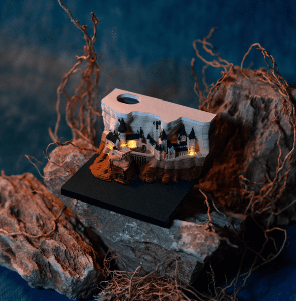 3D Memo Pad Wizard Castle With Lights - Aroflit