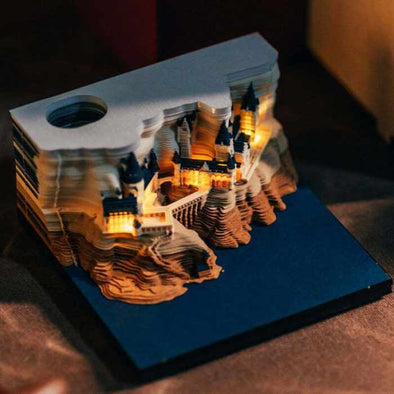 3D Memo Pad Wizard Castle With Lights - Aroflit