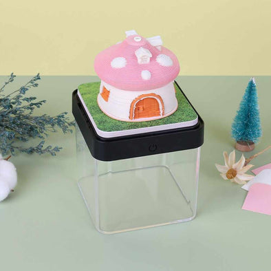 3D Pink Mushroom House 2024 Calendar With Light - Aroflit