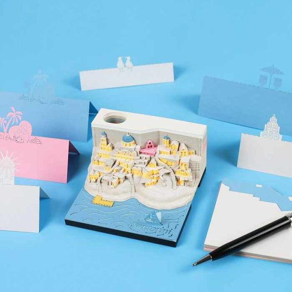 3D Santorini Memo Pad (With Light) - Aroflit