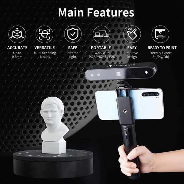 3D Scanner with Turntable and Power Bank - Aroflit
