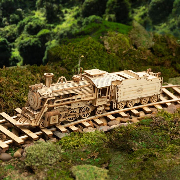 3D Wooden Puzzle – Train Model Building Educational For Children in Wood - Aroflit