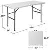 4 FT Lightweight Folding Table, Portable Dining Table - Aroflit