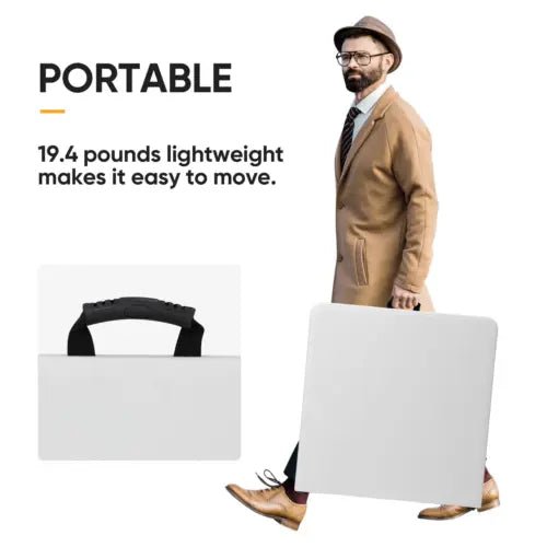 4 FT Lightweight Folding Table, Portable Dining Table - Aroflit