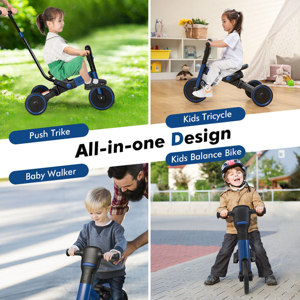 4-in-1 Kids Tricycle Foldable Toddler Balance Bike
