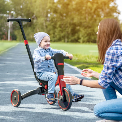 4 in 1 Kids Tricycle with Parent Push Handle