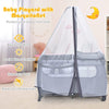4 - in - 1 Foldable Baby Travel Crib with Infant Changing Table - Aroflit