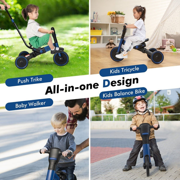 4 - in - 1 Kids Tricycle Foldable Toddler Balance Bike - Aroflit