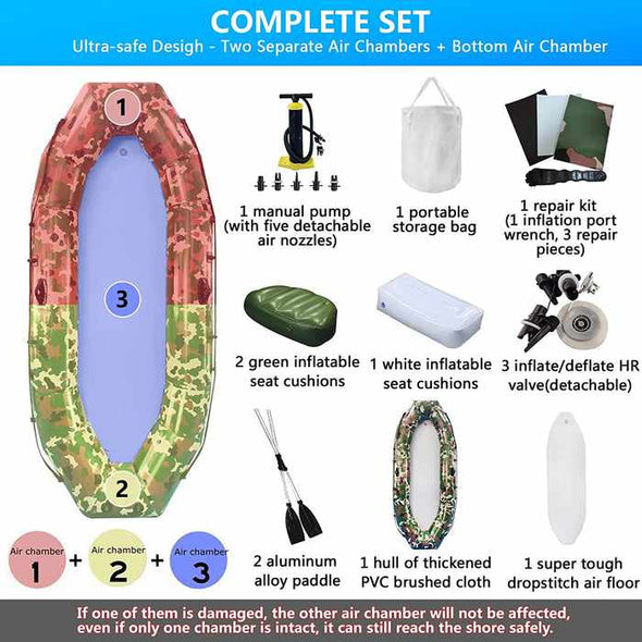 4 Person Inflatable Blow Up Raft Boat - Aroflit