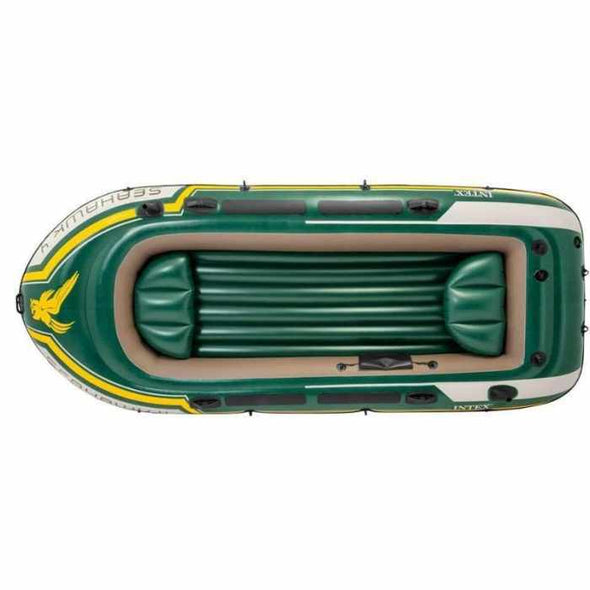 4 Person Inflatable Outdoor Water Boat Set with Oars and Hand Pump - Aroflit