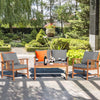 4 - Piece Wooden Patio Furniture Set – Loveseat, Chairs, Table, Cushions - Aroflit