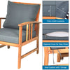 4 - Piece Wooden Patio Furniture Set – Loveseat, Chairs, Table, Cushions - Aroflit
