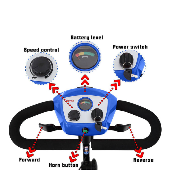 4 Wheel Electric Mobility Scooter, Electric Wheelchair , 120 kg Capacity - Aroflit