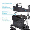 4 Wheel Rollator Walker With Seat - Aroflit