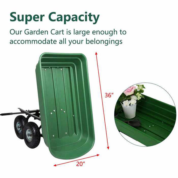4 Wheeled Garden Wheelbarrow﻿ Lawn Carts - Aroflit