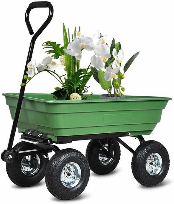 4 Wheeled Garden Wheelbarrow﻿ Lawn Carts - Aroflit