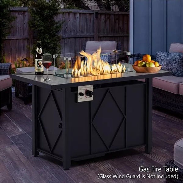 43 - Inch Propane Fire Pit Table with 50,000 BTU Burner & Protective Cover - Aroflit