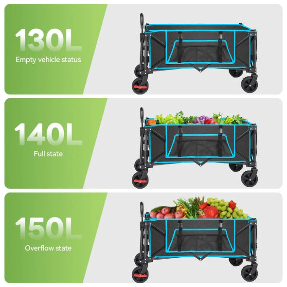 Heavy Duty Foldable Wagon Cart, Portable, Durable, Compact Design