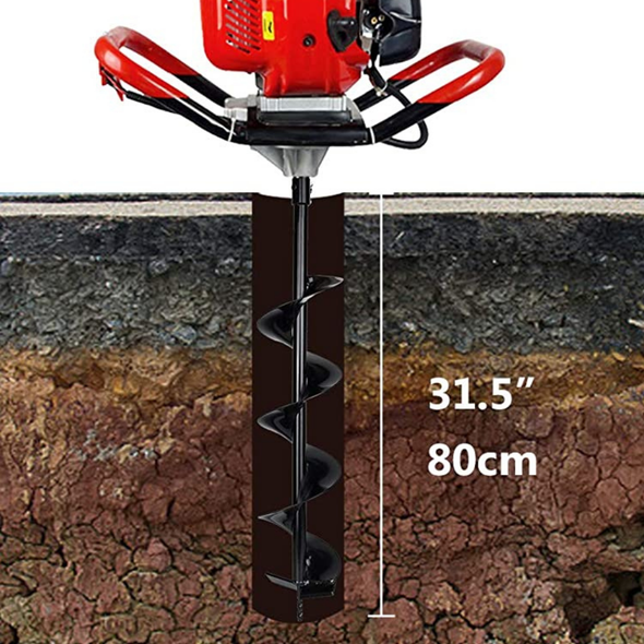 Powerful Gas-Powered Post Hole Auger Drill with Interchangeable Bits