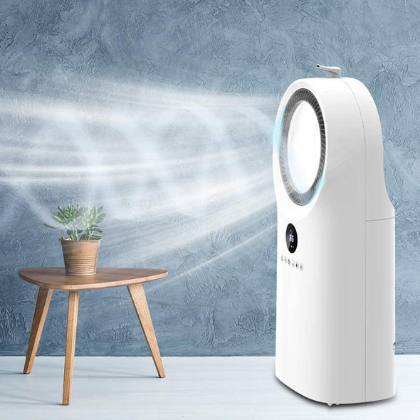Portable Evaporative Air Cooler Fan - Rechargeable & Bladeless Design
