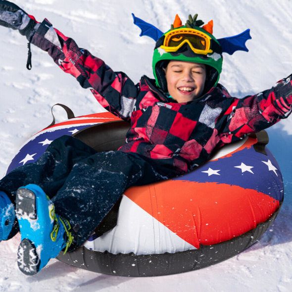 Heavy Duty Inflatable Saucer Snow Tube Sled, Kids & Adults 44-Inch