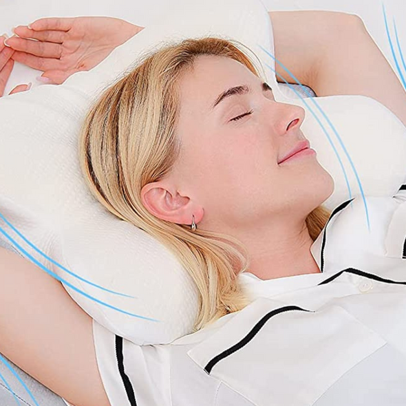 Ultra Ergonomic Memory Foam Neck Support Pillow for Neck Pain Relief