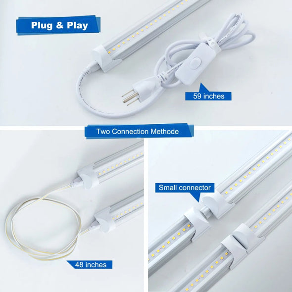 4FT LED Shop Light 6 - Pack, Bright 24W, 2640lm, Energy Efficient - Aroflit