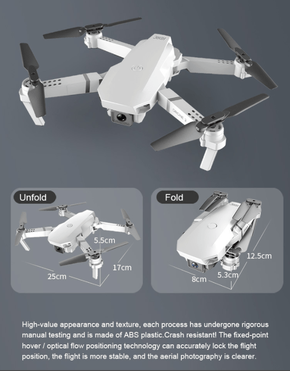 4K FPV Wifi RC Drone with UHD Camera, Foldable Quadcopter Drone - Aroflit