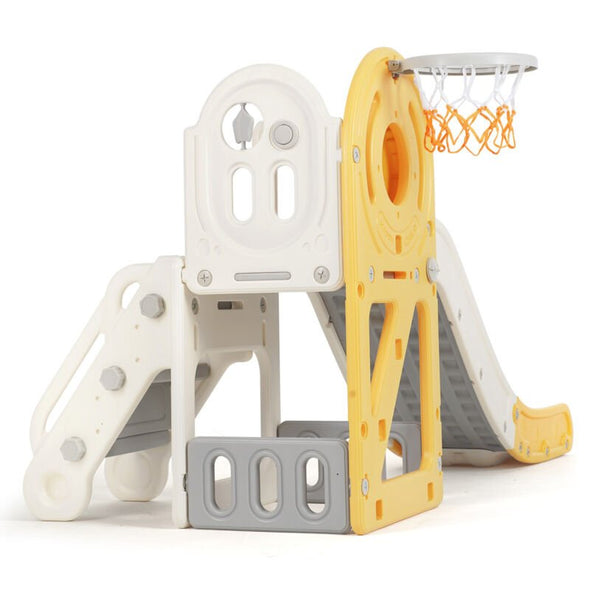 5 in 1 Toddler Slide & Freestanding Kids Playground with Climber, Hoop - Aroflit