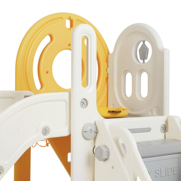 5 in 1 Toddler Slide & Freestanding Kids Playground with Climber, Hoop - Aroflit