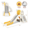 5 in 1 Toddler Slide & Freestanding Kids Playground with Climber, Hoop - Aroflit