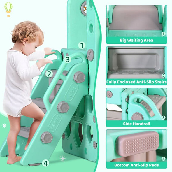 5 - in - 1 Toddler Slide & Swing Set, Indoor & Outdoor Playground Playset - Aroflit