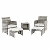 5 Piece Outdoor Wicker Furniture & Cushioned Chair Set - Aroflit