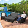 5 - Piece Rattan Patio Furniture Set with Cushions – Outdoor Sofa & Ottoman - Aroflit