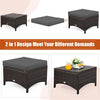 5 - Piece Rattan Patio Furniture Set with Cushions – Outdoor Sofa & Ottoman - Aroflit