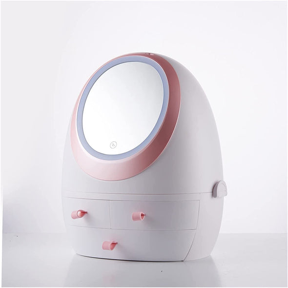 Portable LED Mirror Makeup Organizer with USB Charging