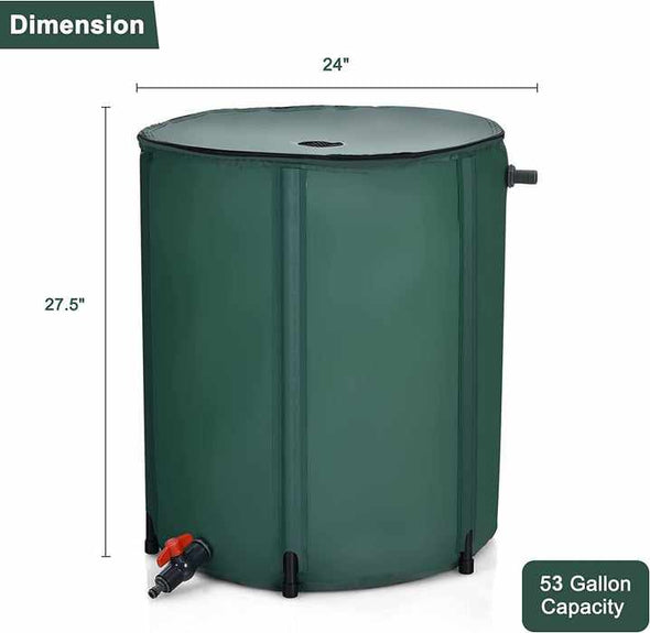 53 Gallon Rain Water Collection Catcher Barrel-Aroflit