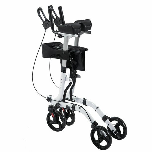 Senior Safety Stand-Up Rollator Walker with Armrests - Comfortable Mobility
