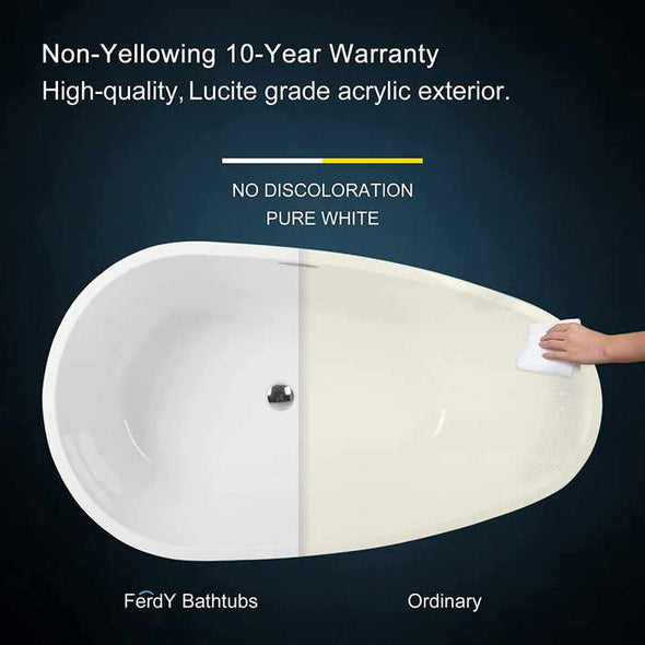 55" Small Freestanding Soaking Bathtub - Aroflit