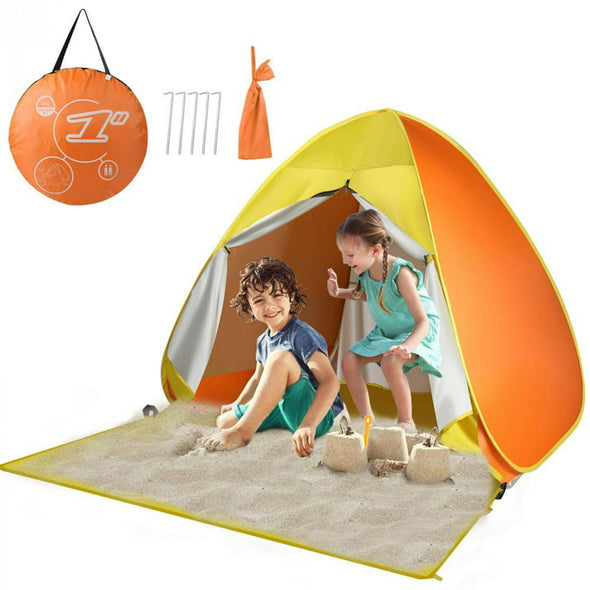 Family-Size Pop Up Beach Tent, Outdoor Sun Shelter Canopy for 5 People