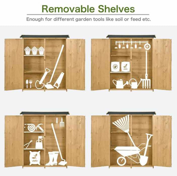 5.8' x 3' Small Wooden Outdoor Garden Storage Shed Kits - Aroflit