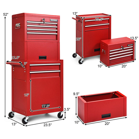 24'' Rolling Tool Chest with Drawers & Wheels – Heavy Duty Storage Cabinet