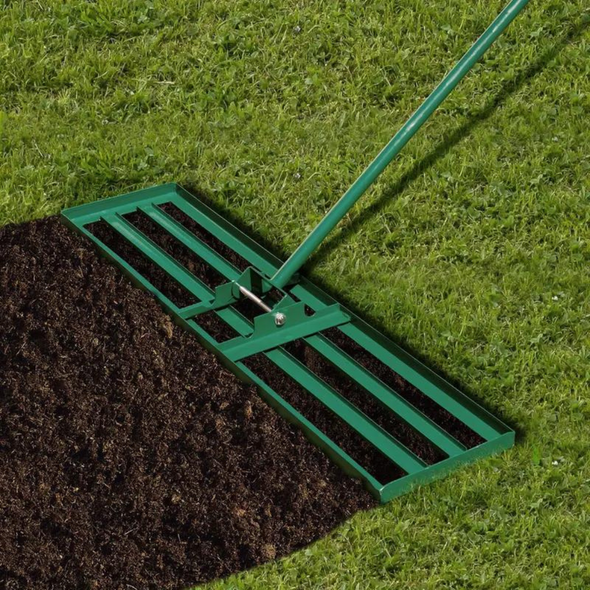 Lawn Leveling Rake Ultra Wide Yard Dirt Leveler, Ergonomic Tool
